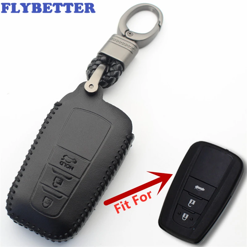 FLYBETTER чехол из натуральной кожи с 3 кнопками без ключа для Toyota Camry/CHR/2017