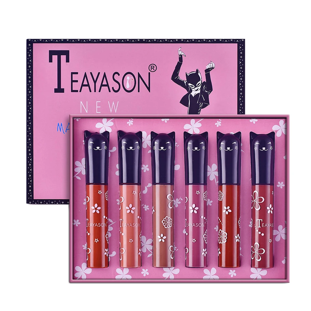 

Matte Lipstick Set, 6 Colors Waterproof Long Lasting Lip Gloss Non-Stick Liquid Lip Gloss Set