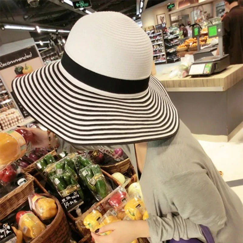 Кепка Женская Солнцезащитная с бантом Пляжная пляжная шапка широкими полями