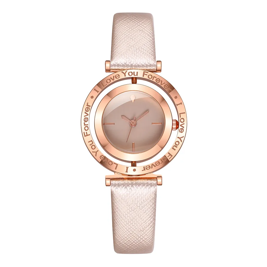 

Women's Casual Quartz New Fashion Rhinestone Watches Leather Band Strap Spin Watch Analog High Quality Wrist Watch Wristwatch