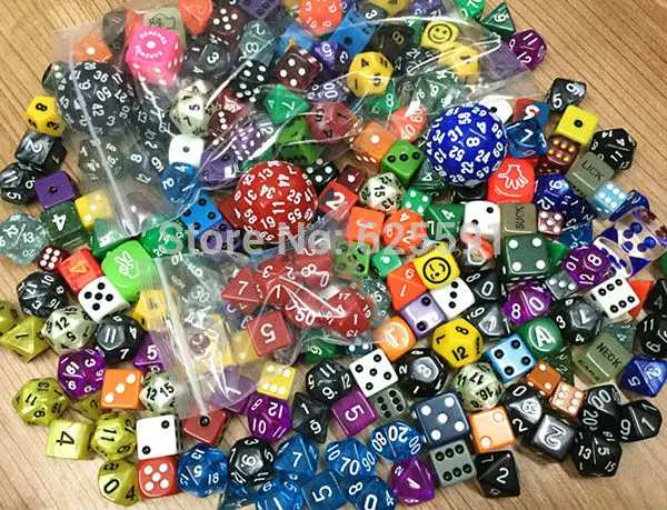 100 шт./компл. высокое качество красочные казино кости набор смешивание случайных