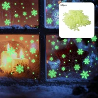 good eco friendly attractive ceiling snowflake luminous sticker decor luminous sticker fluorescent decal 50pcs