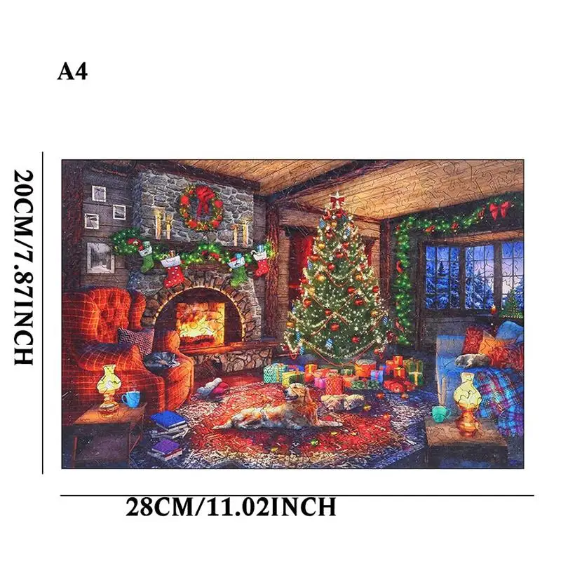 Рождественские деревянные пазлы для взрослых и детей лучший подарок