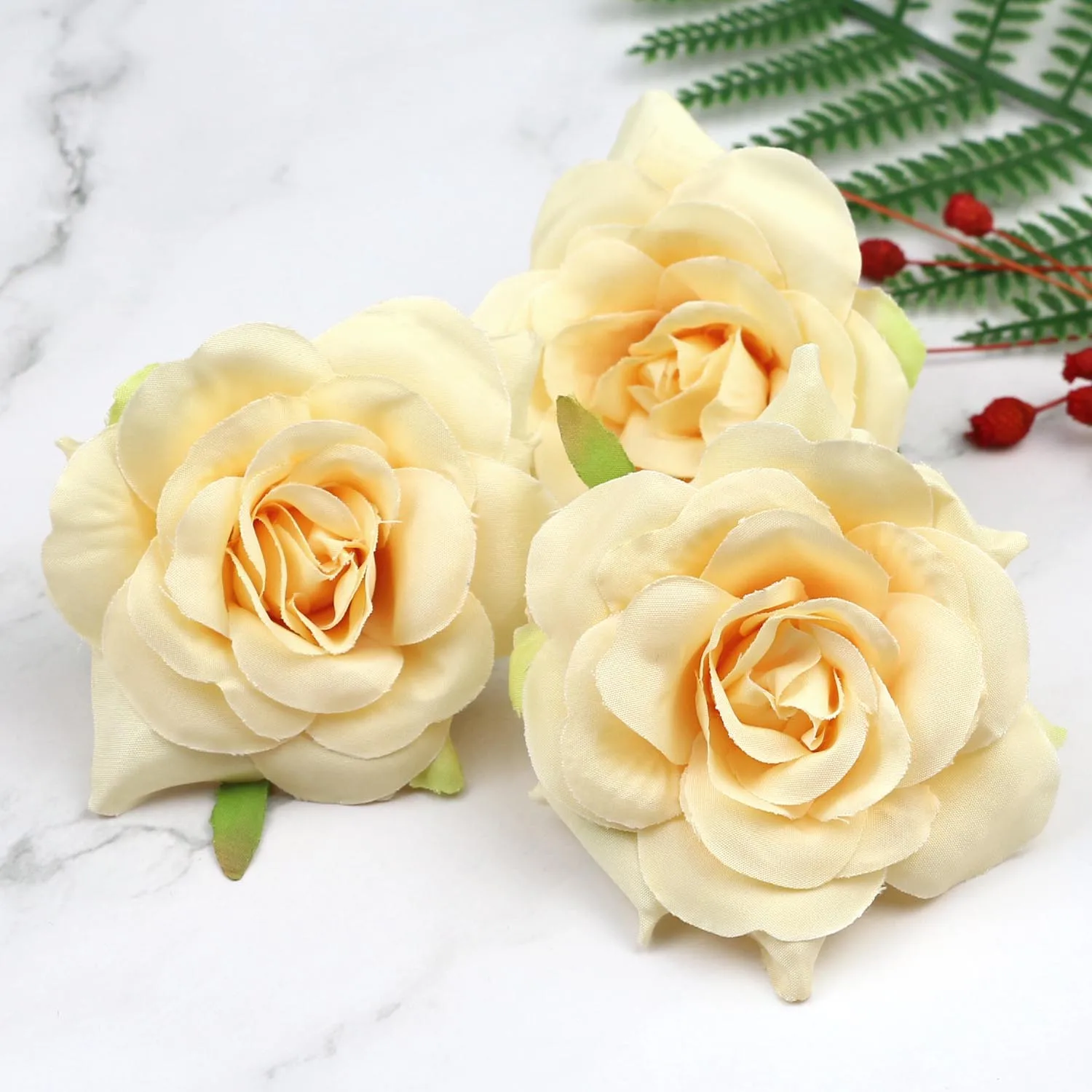 

Lulang 30pcs High Simulation Core Peony Flower Heads Silk Flowers DIY Wedding Flower Wall Background Decoration Artificial Roses