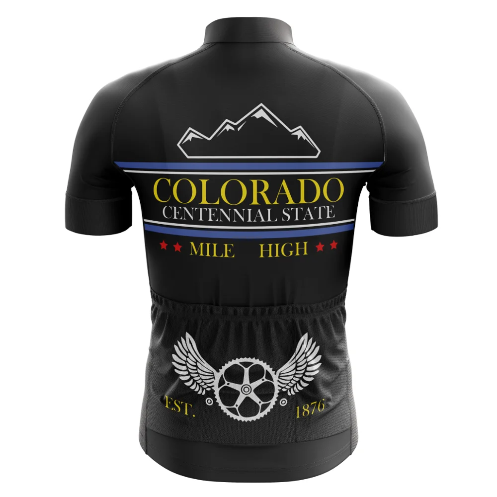 HIRBGOD 2020 New Colorado Men Short Sleeve Cycling Jersey Mile High MTB Bike Shirt Centennial State 1876 Bicycle Top TYZ203-01 | Спорт и