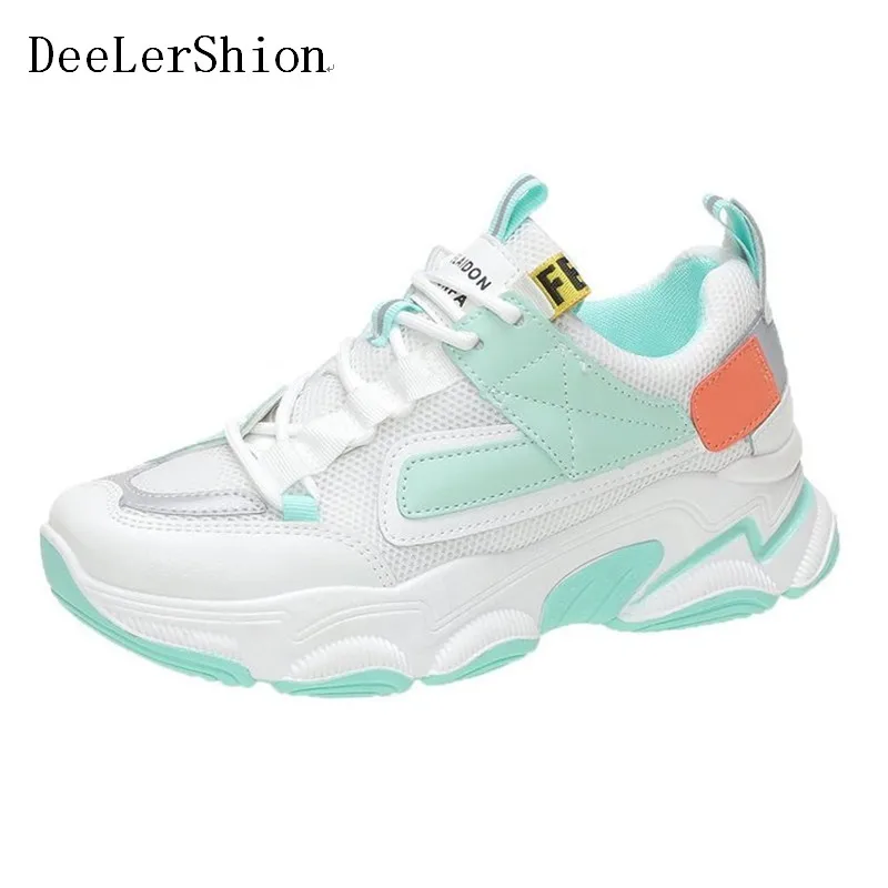 Женские массивные кроссовки черные или розовые дышащие сетчатые повседневные на