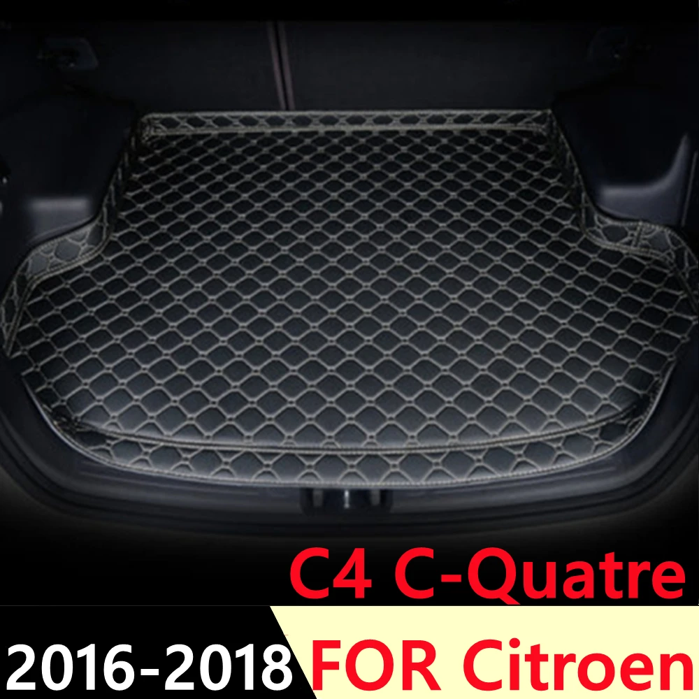 

SJ High Side Custom Fit All Weather Car Trunk Mat AUTO Parts Rear Cargo Liner Cover Carpet Pad For Citroen C4 C-Quatre 2016-2018