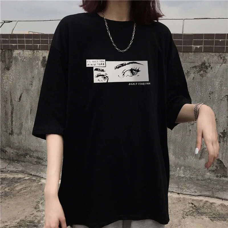 GoneGoing 2020 Готовая в наличии новая длинная свободная футболка Harajuku с мультяшным