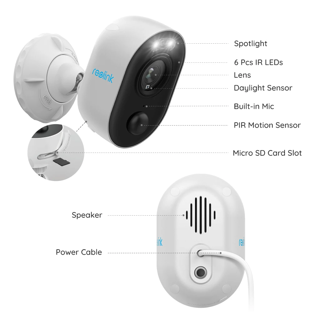 

Lumus Spotlight WiFi Camera IP 1080p Full HD Color Night Vision PIR 2-Way Audio 2MP Outdoor Indoor Home Security Camera