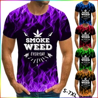 2021 new arrive popular tobacco weeds cool mens 3d o neck fun pattern digital printing casual fashion short sleeve t shirt