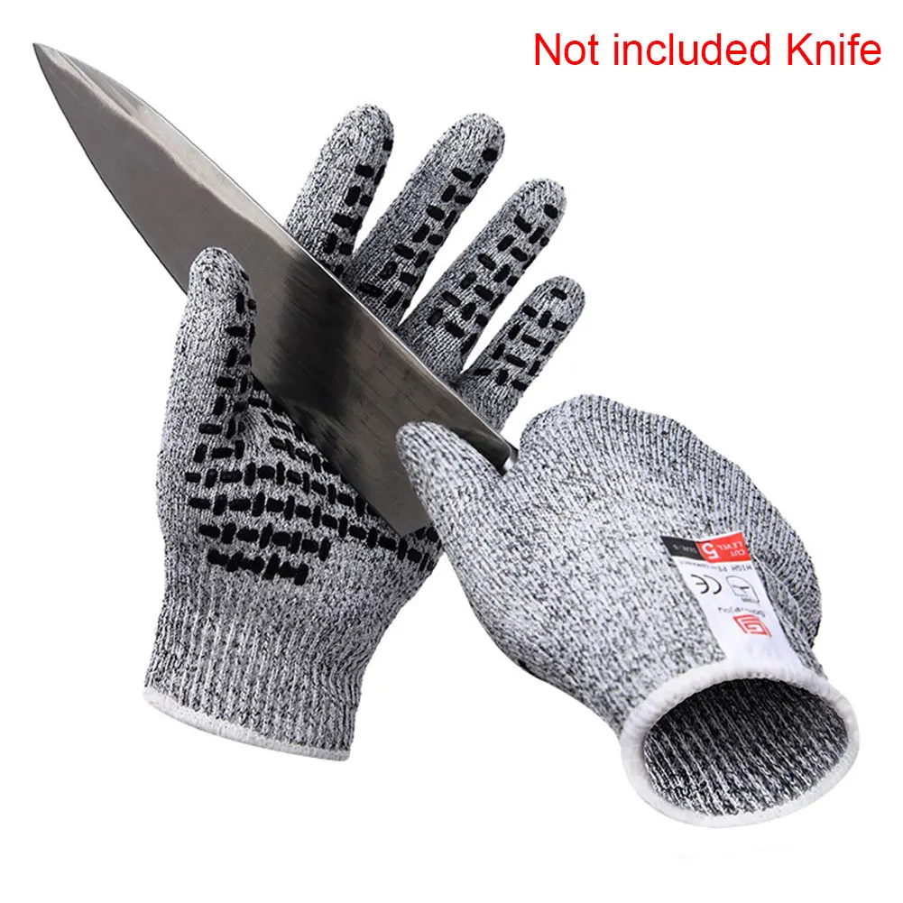 

1pair Non-Slip Finger Security Protection Heavy Duty Butcher Wear Resistant Anti Cut Work Gloves Multi-Purpose Durable Kitchen