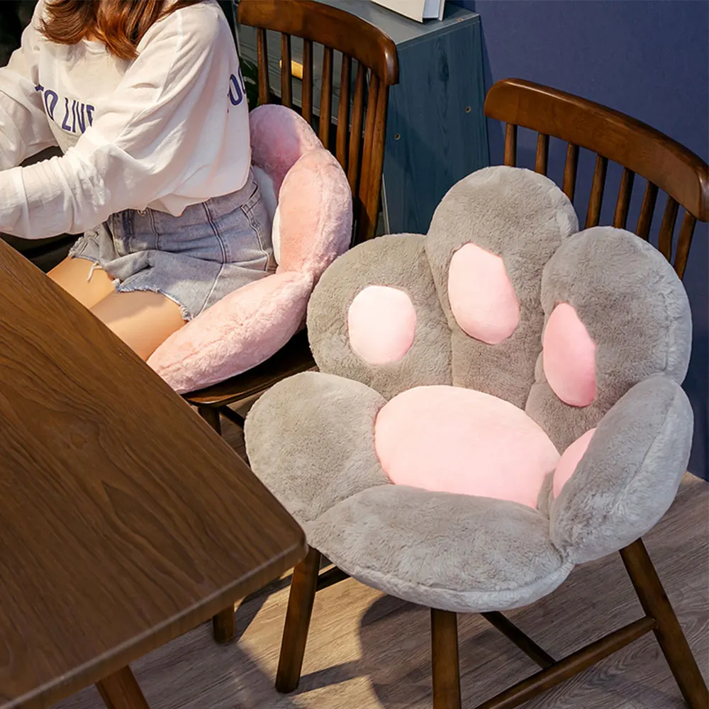 

Plush Pillows Cat Bear Paw Plush Seat Cushion Indoor Floor Stuffed Sofa Colorful Animal Decor Pillow for Children Grownups Gift