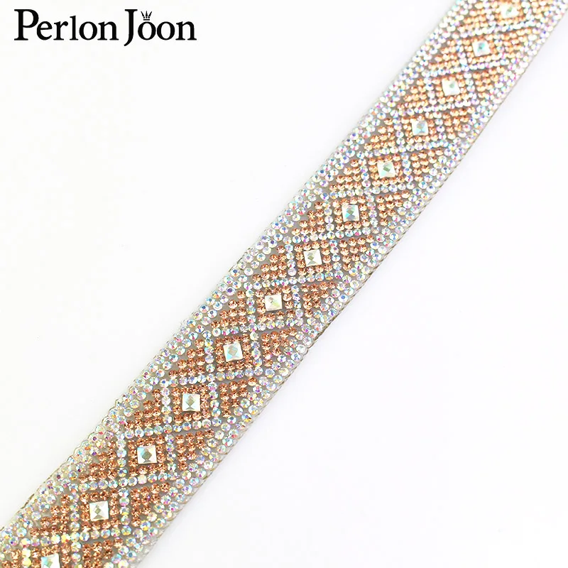 1 yard folk-custom style rhinestone hot fix tape ribbon crystal decoration iron on shoes clothing accessories TR016 | Дом и сад
