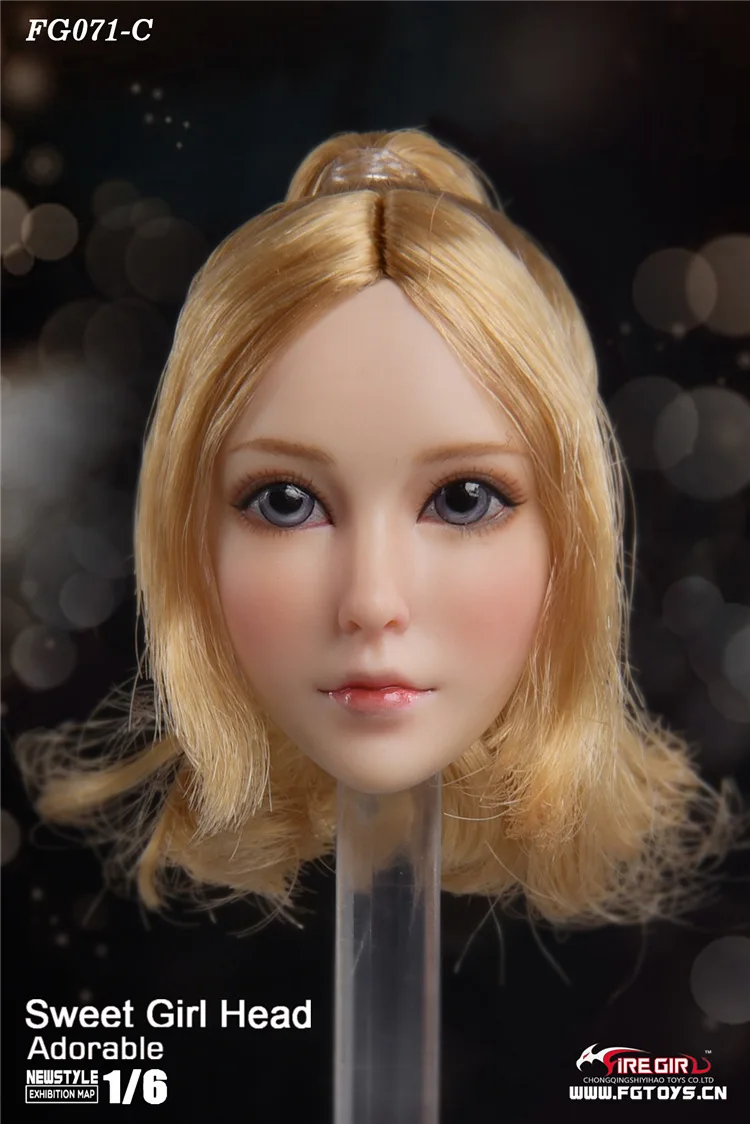 FG071C 1/6 Азиатский красивый женский фигурный аксессуар FG071 подростковый сладкий девочка голова Лепка жажда для 12 ''Phicen фигурка - Color: FG071C