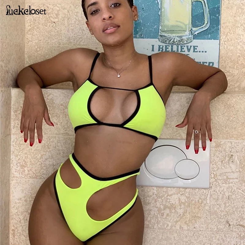 

Джинсовые шорты, с завышенной талией, лидер продаж Для женщин раздельный купальник-бикини, пуш-ап, купальники флуоресцентный Однотонная оде...