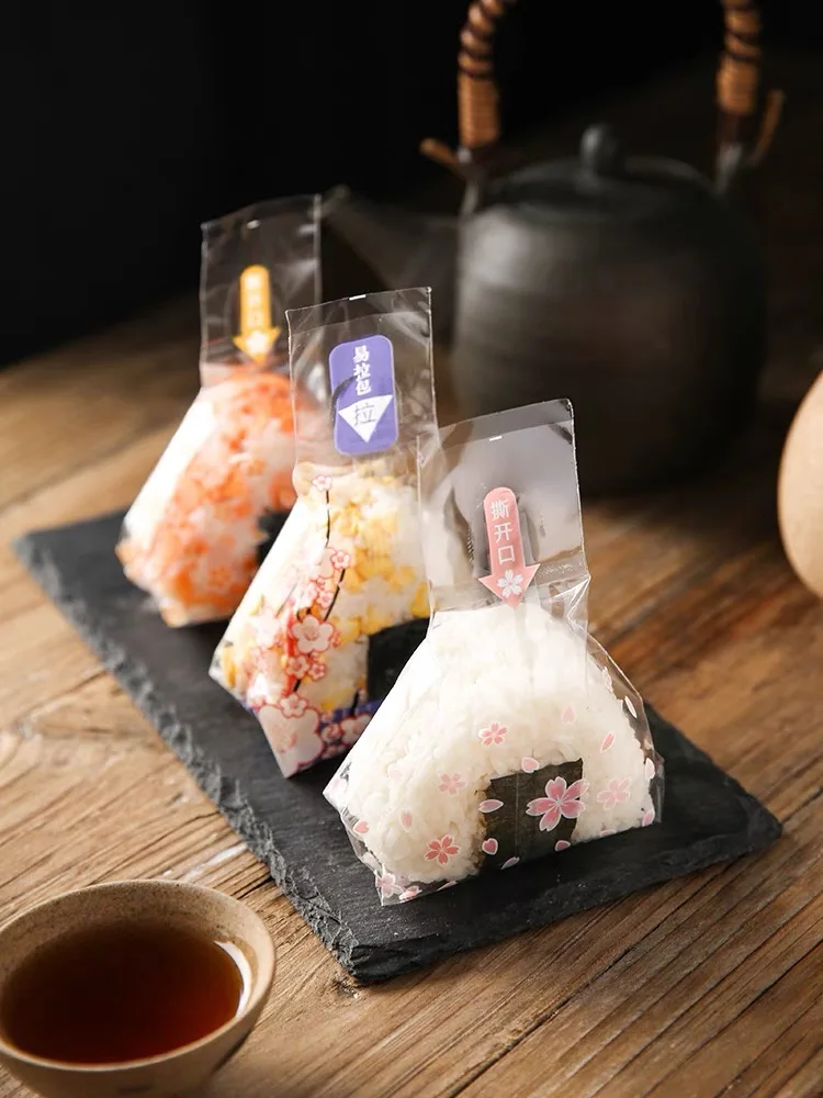 

100 шт., треугольные пакеты для упаковки рисовых шариков