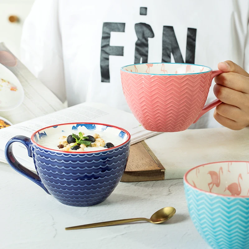 400 мл керамическая кофейная чашка с ручной росписью креативная винтажная для