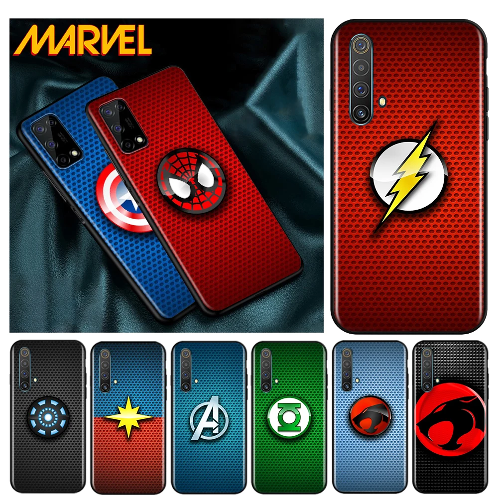 

Marvel logo cute for OPPO Realme V15 X5 X3 X50 X7 X2 C17 C11 C3 C2 7 7i 6 6S 6i 5 3 2 Pro Soft Black Phone Case