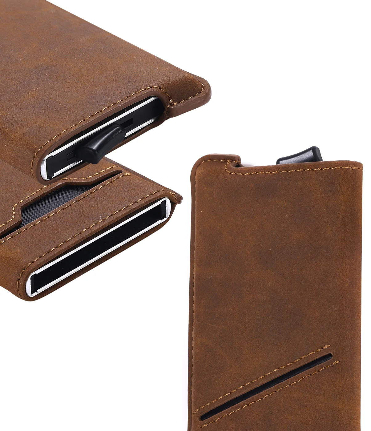 

Genuine Leather Wallet Credit Card Holder Case RFID Blocking Purse