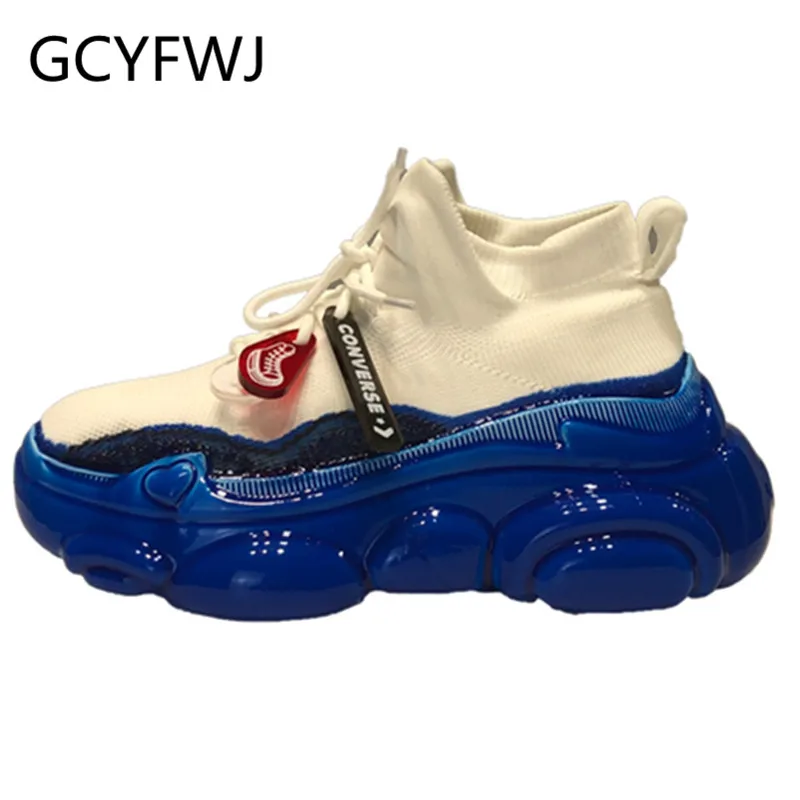 Женские кроссовки из свиной шкуры GCYFWJ модные повседневные носки в стиле Ins