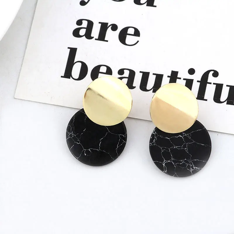 DoreenBeads модные серьги гвоздики для женщин ювелирные изделия золото белый круглый