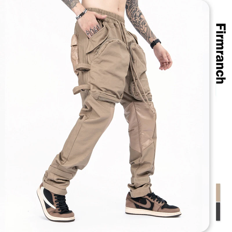 Новинка от firmранчо дизайнерские серые/хаки повседневные брюки-карго с