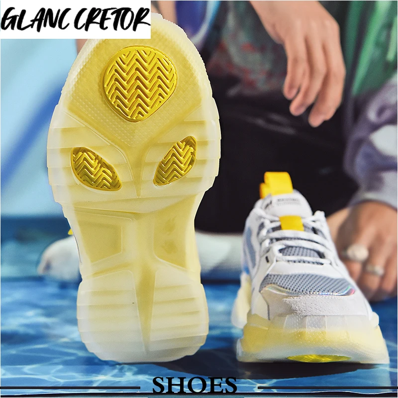 

Damping Outsole Sports Shoes Training Jogging Shoes Zapatillas Trendy Men's Chunky Sneakers Breathable Running Shoes Antiskid