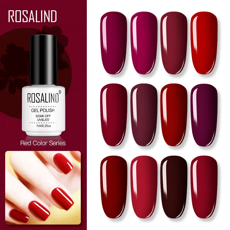 

7ml Series Nail Gel Polish 19 Colors Nude Red Purple UV LED Soak Off UV Gel Semi Permanent Gel Varnish