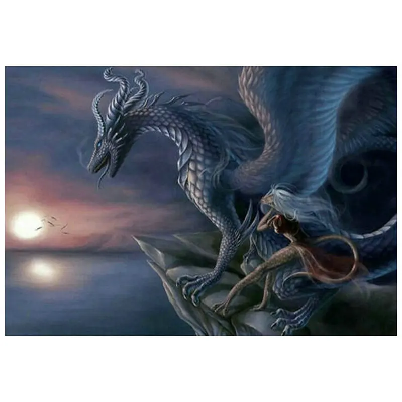 5d алмазная живопись крест Дракон полный квадрат/круглый животное наклейка