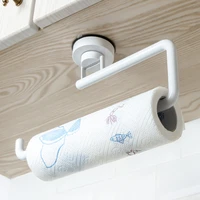 kitchen accessories storage holder vacuum sucker paper towel rack adhesive bathroom towel shelf wall hanging roll paper rack
