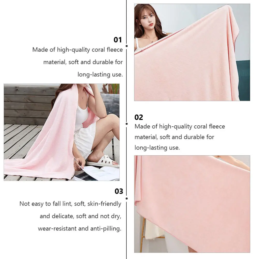 

1pc Quickly Dry Bath Towel Absorbent Coral Fleece Bath Towel Bath Towel Shower Bathrobe for Shower Man