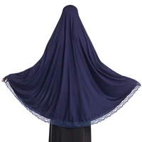 women muslim prayer long khimar lace trim islamic veils headcover dubai saudis turkey arabic clothing hijab indonesia headdress