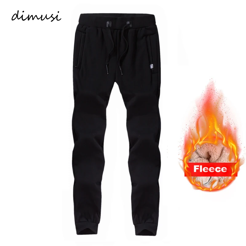DIMUSI зимние мужские штаны для бега повседневные флисовые теплые спортивные
