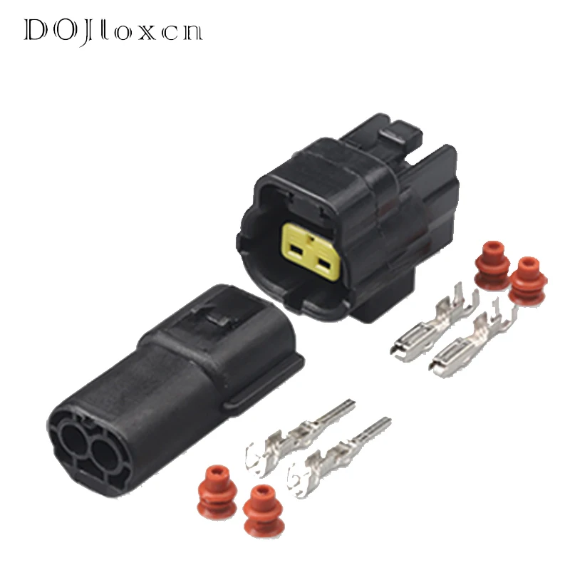 

1/10/20/50 Sets 2 Pin 1.8 Series Waterproof Wire Black Male Female Connector Auto Wiring Plug With Terminal 174354-2 174352-2