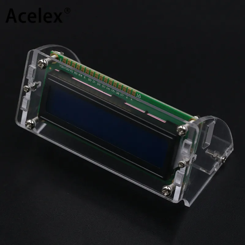 Прозрачная акриловая оболочка для ЖК экрана LCD1602 с винтом/гайкой держатель (без