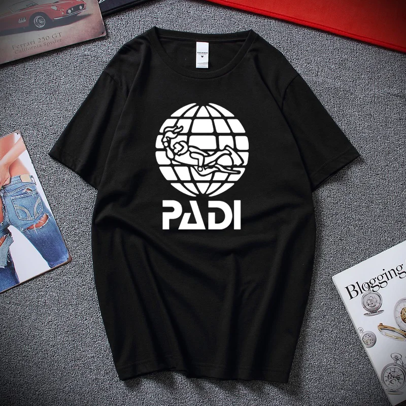 

Scuba driver padi T Shirt Top Fashion Camiseta masculina High quality Cotton Short sleeve T-shirt