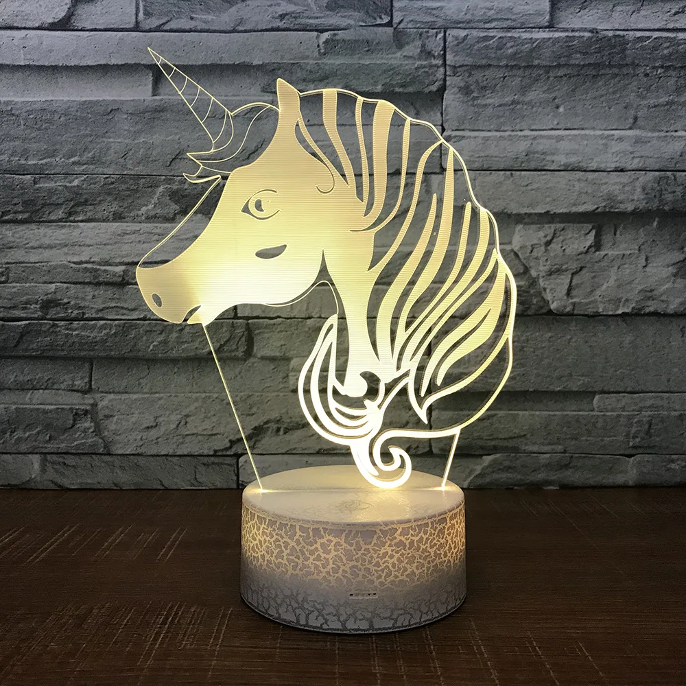 

Unicorn LED RGB Night Light 7 Color Change Desk Light Action Figure PVC Kids Toys Brinquedos Christmas Gift