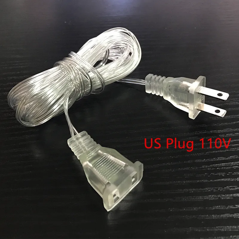 3m Plug Extender Wire Extension Cable EU/US/USB for LED String Light Wedding Navidad Decor Led Garland DIY Christmas Lights | Лампы и