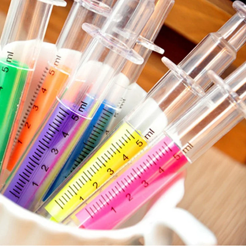 Новинка милый креативный цветной шприц с имитацией школьные принадлежности для