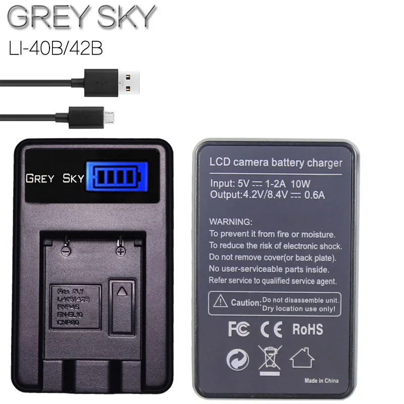 2 шт. флейта для аккумуляторов FUJIFILM 40B 42B LI40B USB-зарядное устройство с ЖК-дисплеем