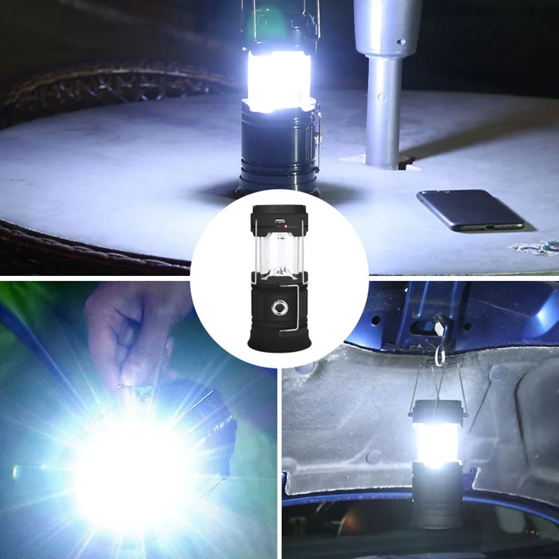 

Outdoor Usb Charge Led Solar Camping Lamp Camping Fishing Lamp Powerful LED Searchlight 1*18650 Lithium Battery