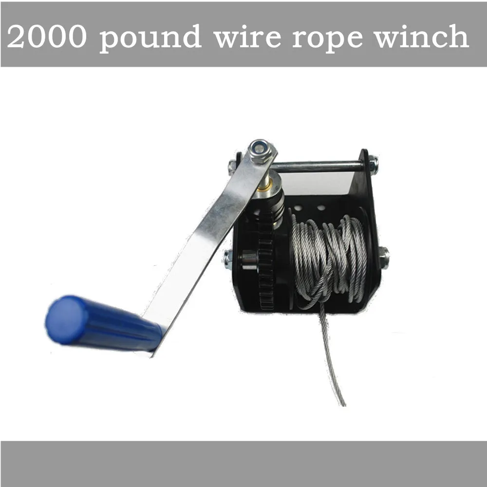 2000 lb manual winch wire rope winch