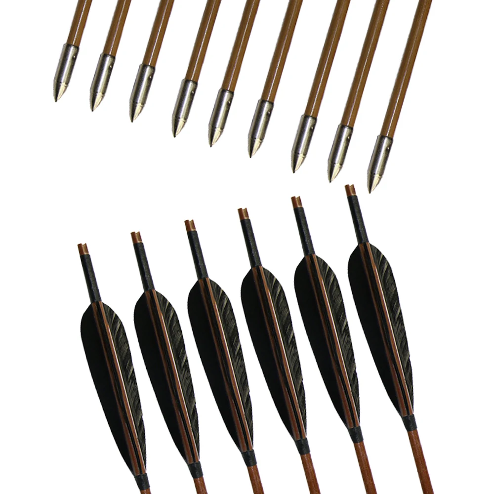

Bamboo Arrows Archery Hunting Arrows for Outdoor Shooting for Take-down Bow or Traditional Bow