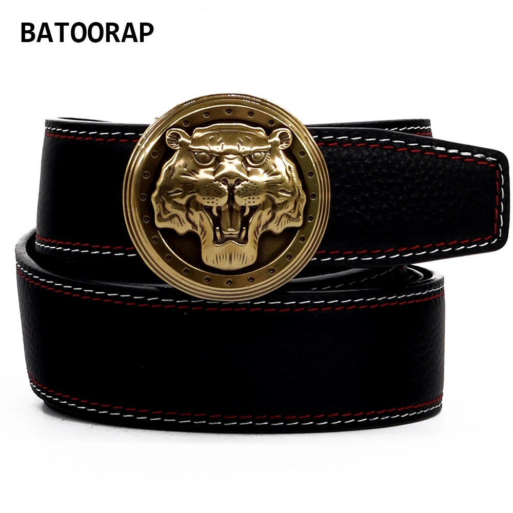 3D Тигр автоматическая пряжка пояса для мужчин из воловьей кожи кожаные ремни
