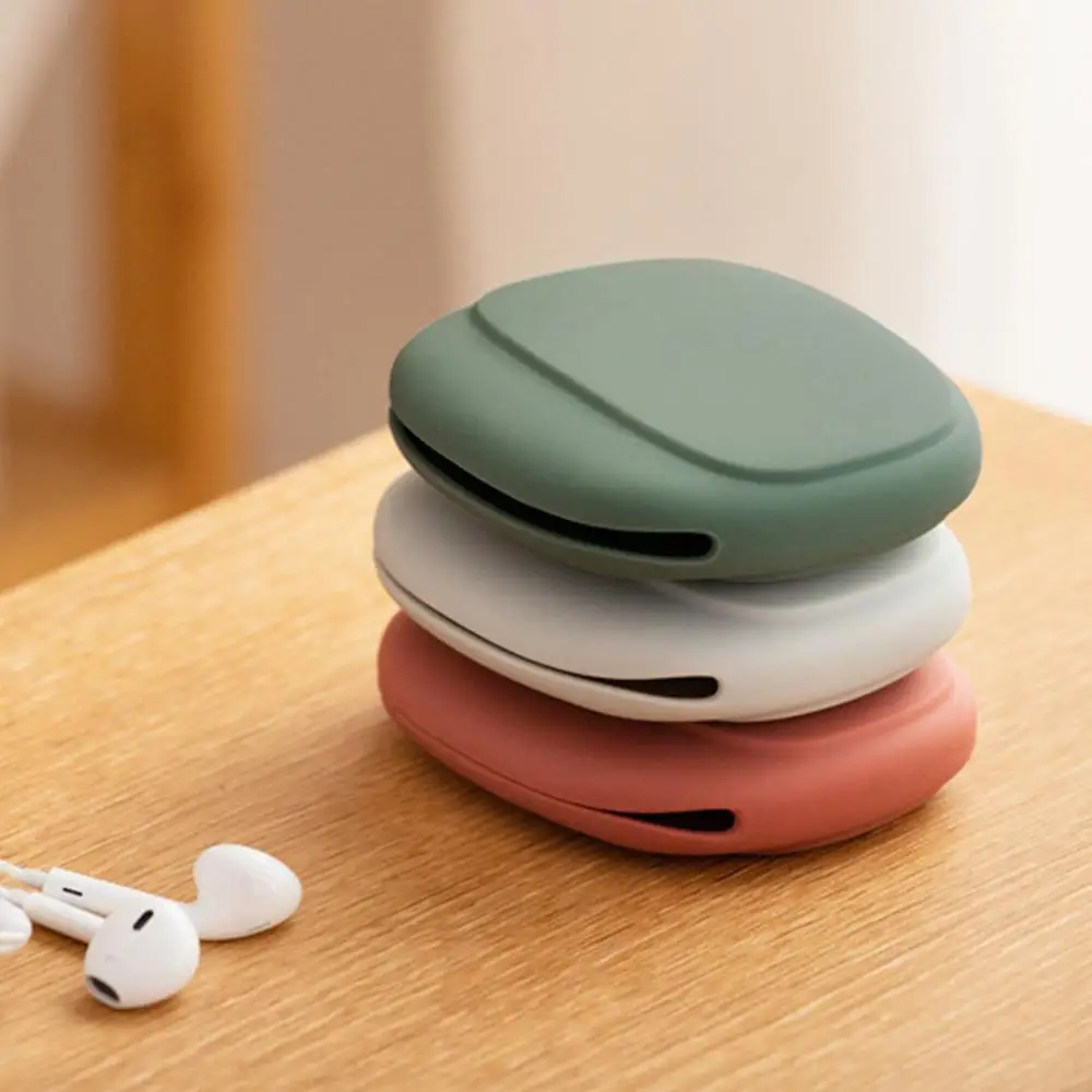 

New Portable Headphone Storage Box Data Cable Simple Mobile Phone Data Cable Organizing Bag Silicone Storage Box Coin Purse