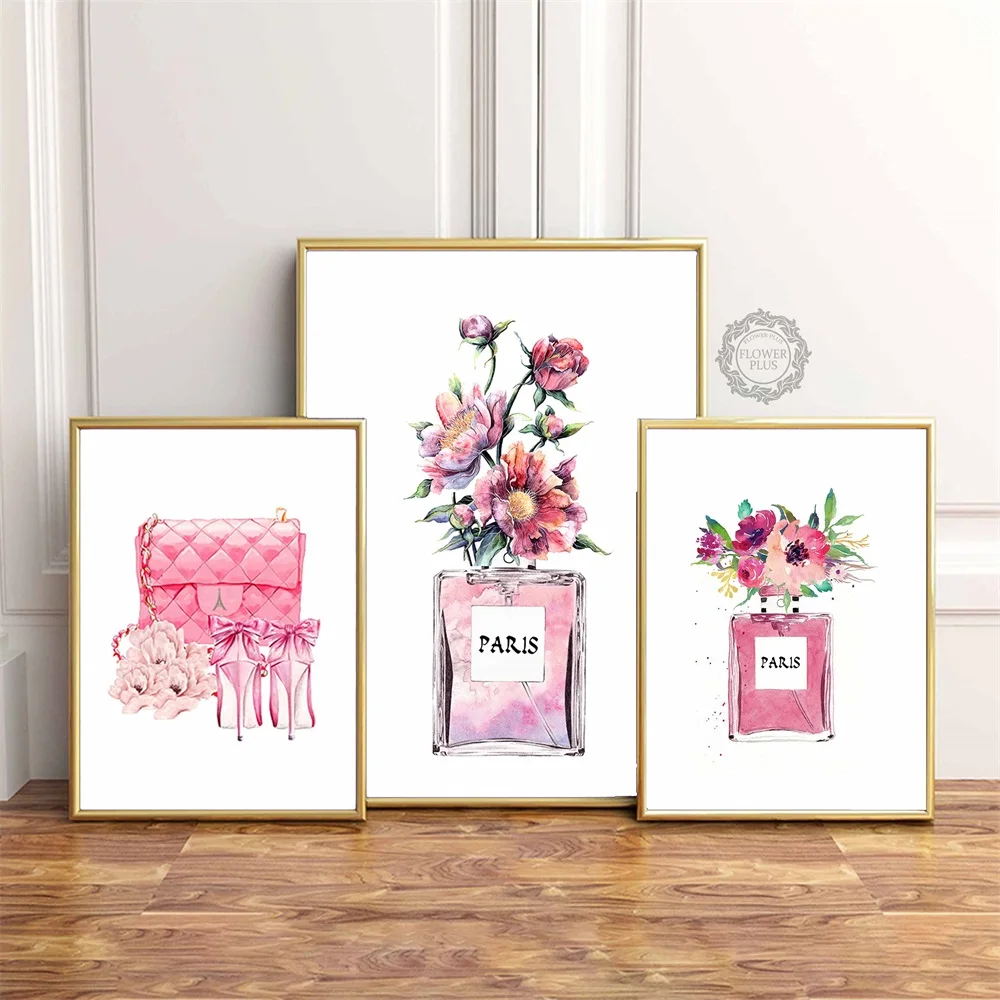 Современный настенный Декор для дома флакон духов Картина на холсте кокосовые