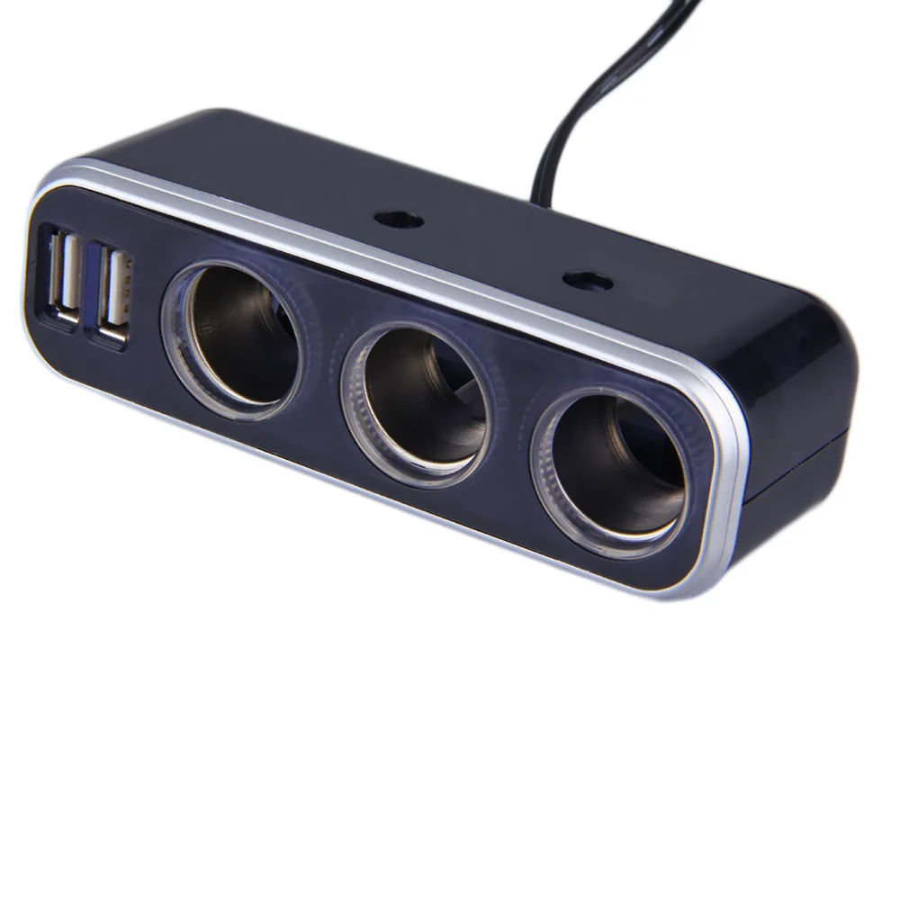 

Универсальный разветвитель с 3 розетками, 3,1 А, зарядное устройство USB, 12 В/24 В постоянного тока, Разветвитель Прикуривателя + двойной USB-порт, ...