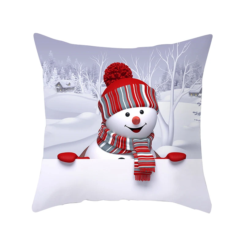 

Cartoon Santa Claus Snowman Pillow Cover New Year Christmas Ornament Sofa Bed Home Decoration Pillowcase 45*45cm