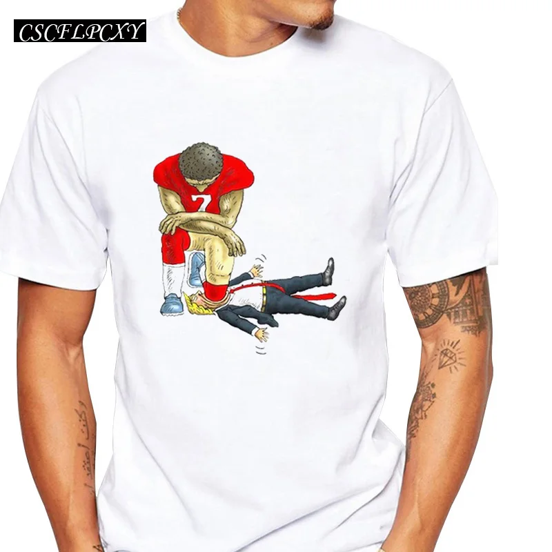 Новая модная мужская футболка Colin Kaepernick Kneeling Забавные топы с принтом футболки