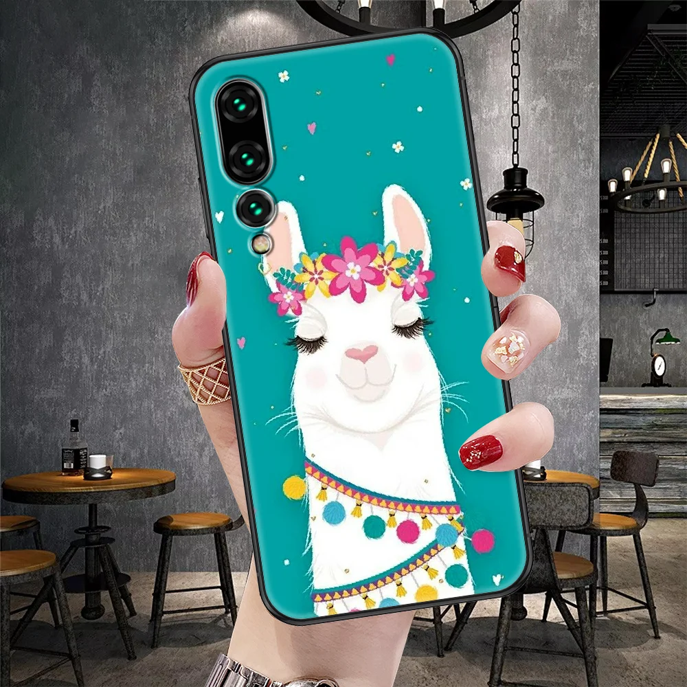 Чехол-бампер с ламой и альпаками для Huawei P Mate P10 P20 P30 P40 10 20 Smart Z Pro Lite | Мобильные
